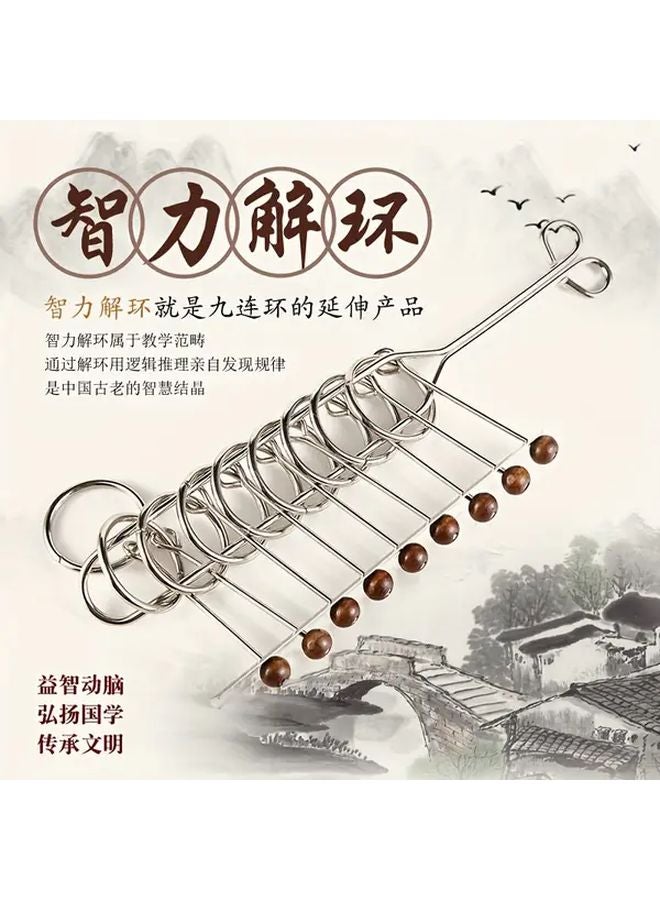 Nine Link Kongming Lock Traditional Chinese Puzzle Toy Brain Teasing Challenge Party Games Gift - Image 5