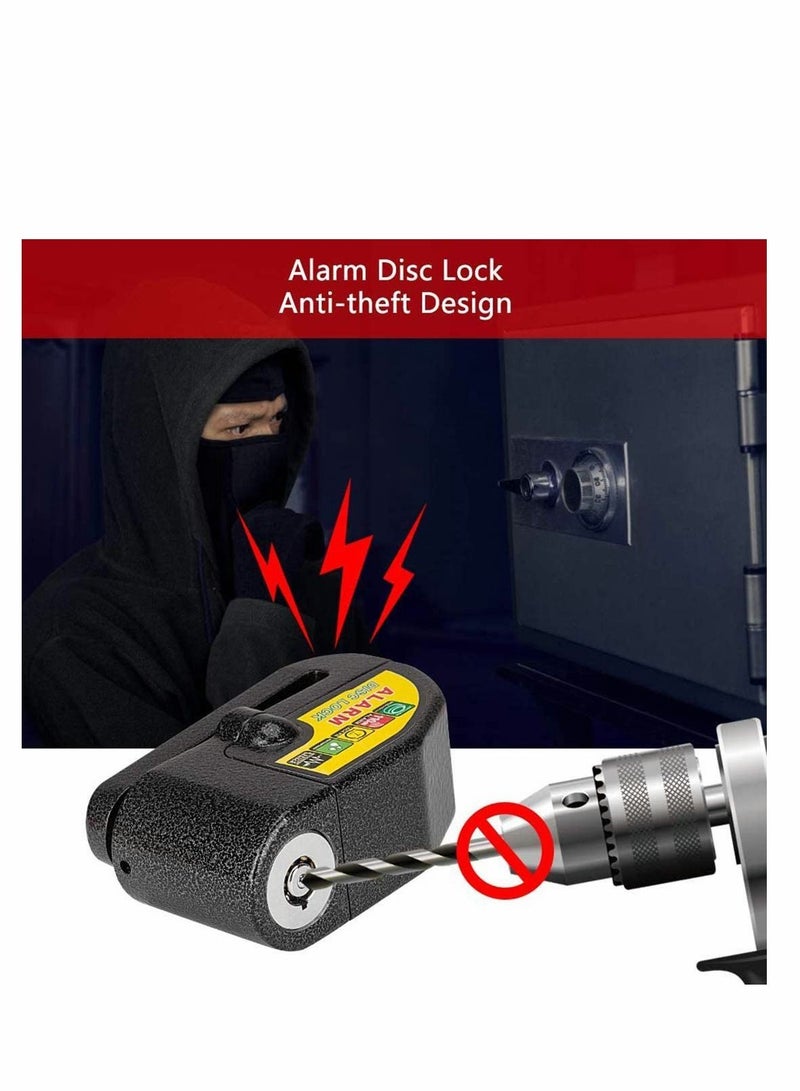 Y&D Disc Brake Lock Alarm Motorcycle Lock, Anti-theft Motorbike Waterproof 110DB Sound Bicycles Scooters Wheel with Reminder Cable  - Image 4