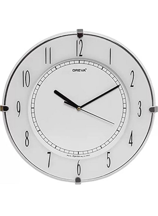 OREVA Plastic Round Shape Simple Small Wall Clock (18.8 x 3.8 x 18.8 cm, White, AQ-1547) - Image 1