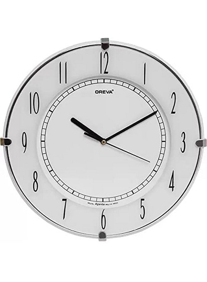OREVA Plastic Round Shape Simple Small Wall Clock (18.8 x 3.8 x 18.8 cm, White, AQ-1547) - Image 2