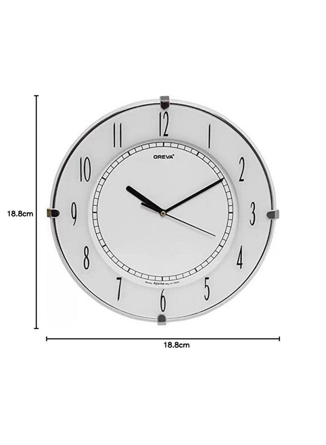 OREVA Plastic Round Shape Simple Small Wall Clock (18.8 x 3.8 x 18.8 cm, White, AQ-1547) - Image 3