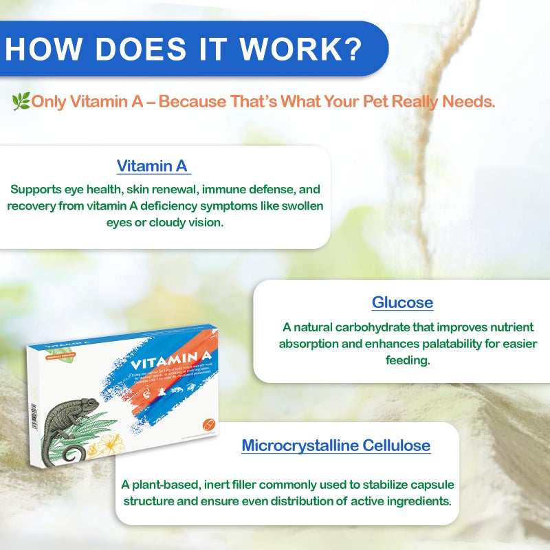 NUTRIARISE Reptile Vitamin A Supplement - Eye Health Support for Lizards, Turtles, Snakes & Amphibians - Promotes Growth, Vision & Immunity - Image 3