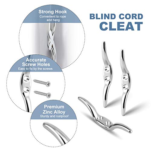 Magicfour Blinds Cord Cleat Baby Safety Rope Cleats, Small Rope Cleat Holder Zinc Alloy Cord Cleats, Blind Hook Winders with Screws for Roman Shade Curtains Sun Shades Ropes(10 Pack) - Image 3