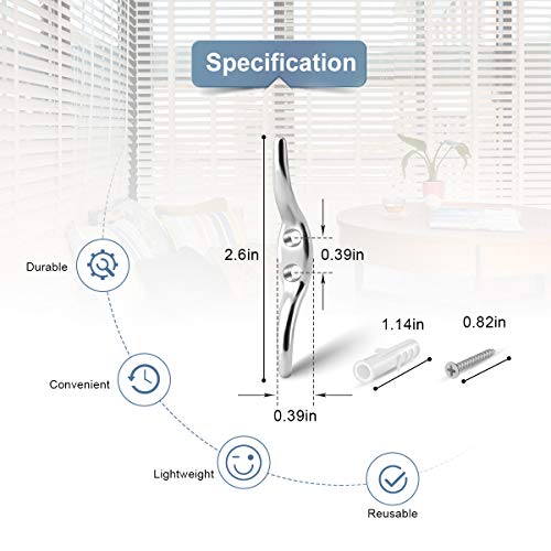 Magicfour Blinds Cord Cleat Baby Safety Rope Cleats, Small Rope Cleat Holder Zinc Alloy Cord Cleats, Blind Hook Winders with Screws for Roman Shade Curtains Sun Shades Ropes(10 Pack) - Image 2