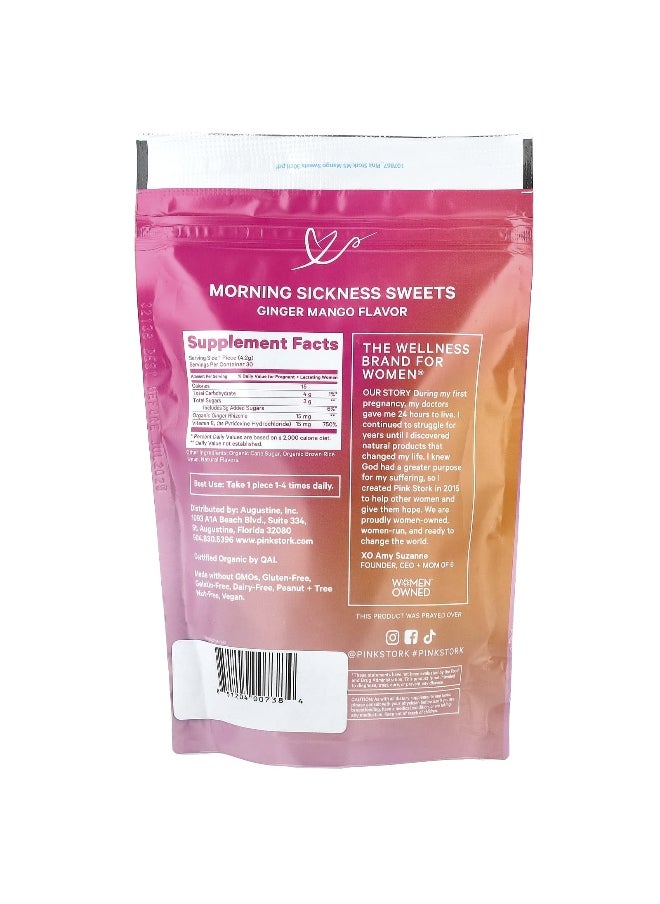 Pink Stork - Pink Stork, Morning Sickness Sweets, Ginger Mango, 30 Organic Lozenges - Image 1