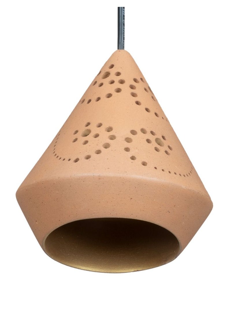 N & H Hancrafted Terracotta Kone Ceiling Light  - Image 3