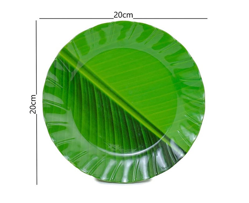 RIDHIENTERPRISESS Melamine Crockery Half Plate(20 cm Diameter, Set of 6 pcs) Green Kela Ptta Half Plate 7.5 Inch - Image 4