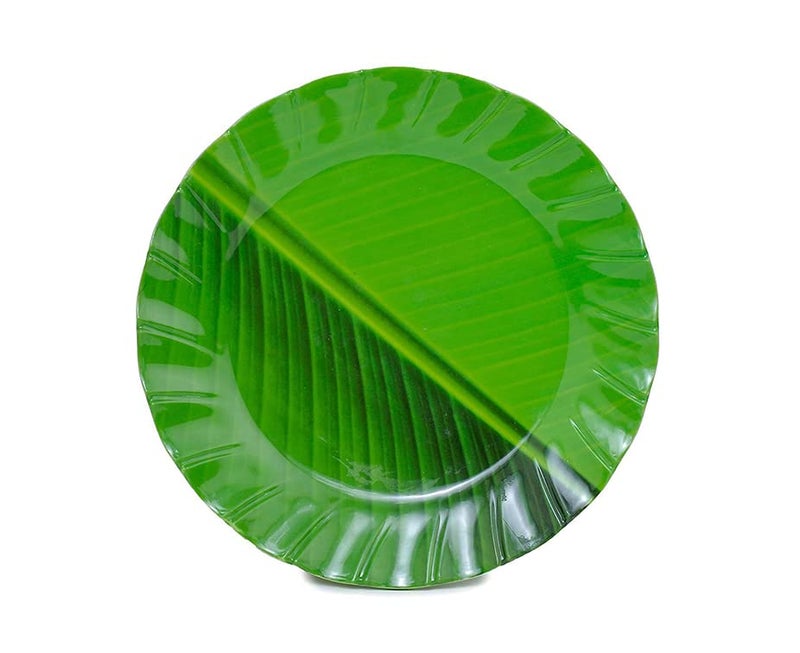 RIDHIENTERPRISESS Melamine Crockery Half Plate(20 cm Diameter, Set of 6 pcs) Green Kela Ptta Half Plate 7.5 Inch - Image 1