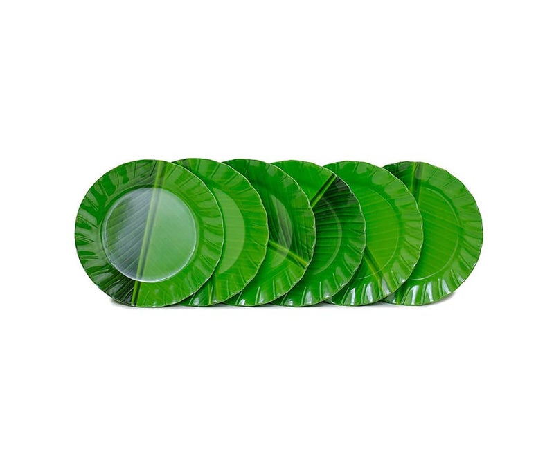 RIDHIENTERPRISESS Melamine Crockery Half Plate(20 cm Diameter, Set of 6 pcs) Green Kela Ptta Half Plate 7.5 Inch - Image 3