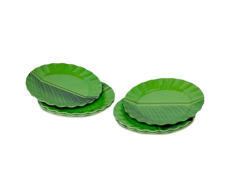 RIDHIENTERPRISESS Melamine Crockery Half Plate(20 cm Diameter, Set of 6 pcs) Green Kela Ptta Half Plate 7.5 Inch - Image 2