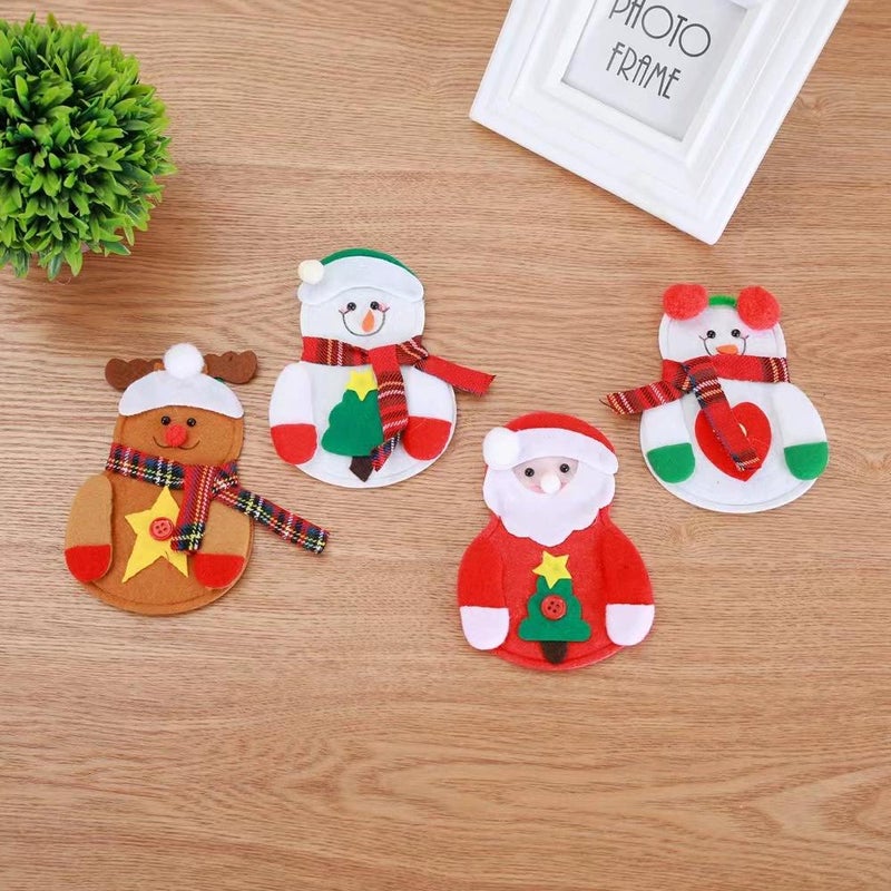 Christmas decorations, Christmas table decorative tableware sets, Santa Claus and snowman and fork covers,  and fork cap covers - Image 4