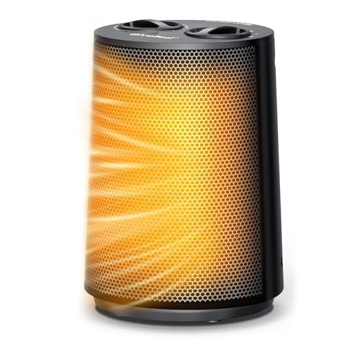 GiveBest Space Heater, 1500W Portable Heaters for Indoor Use, PTC Ceramic Heater with Heating and Fan Modes, Overheat & Tip-Over Protection, Ideal for Bedroom, Office & Desk Use, Black - Image 1