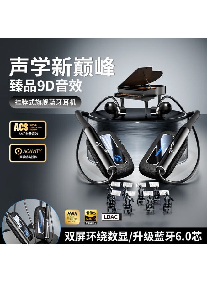 Viken Bluetooth Neckband Sports Earphones Wireless Neck-hanging Long Battery Life Noise Cancelling Sweatproof High Capacity Noise Reduction Earbuds - Image 2