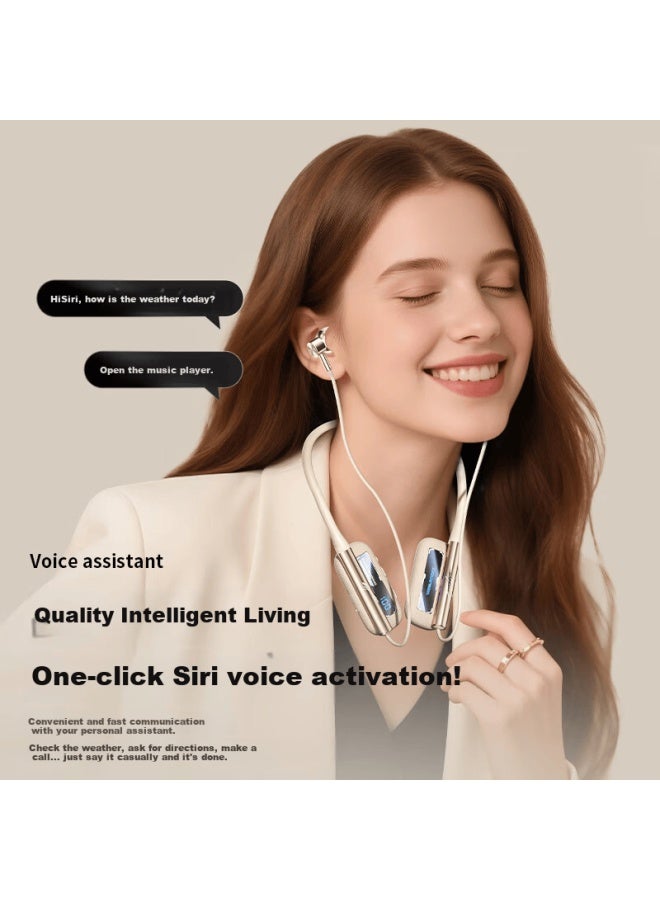 Viken Bluetooth Neckband Sports Earphones Wireless Neck-hanging Long Battery Life Noise Cancelling Sweatproof High Capacity Noise Reduction Earbuds - Image 3