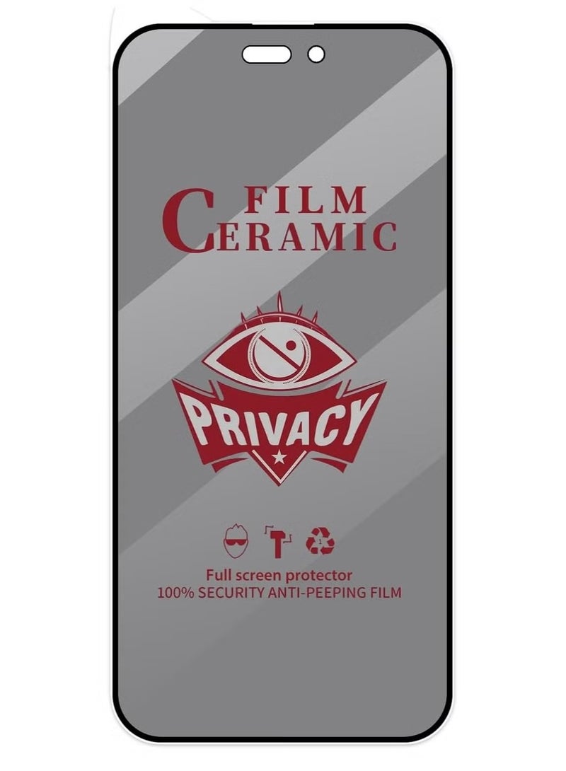 Raxoom iPhone 16 Plus Ceramic Privacy Screen Protector – 9H Screen Protector, Premium Ceramic full Glue Privacy Screen 9H Super Hardness Film For iPhone 16 Plus Black - Image 2