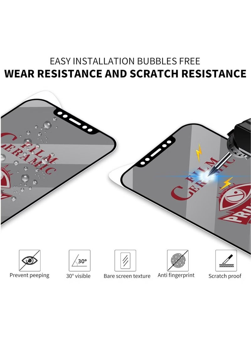 Raxoom iPhone 16 Plus Ceramic Privacy Screen Protector – 9H Screen Protector, Premium Ceramic full Glue Privacy Screen 9H Super Hardness Film For iPhone 16 Plus Black  - Image 5