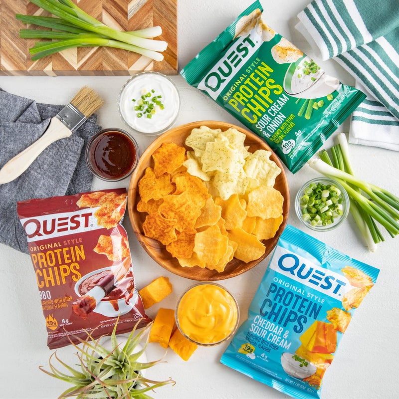 Quest Nutrition Protein Chips Variety Pack, BBQ, Cheddar & Sour Cream, Sour Cream & Onion, High Protein, Low Carb, 1.1 oz (Pack of 12) - Image 4
