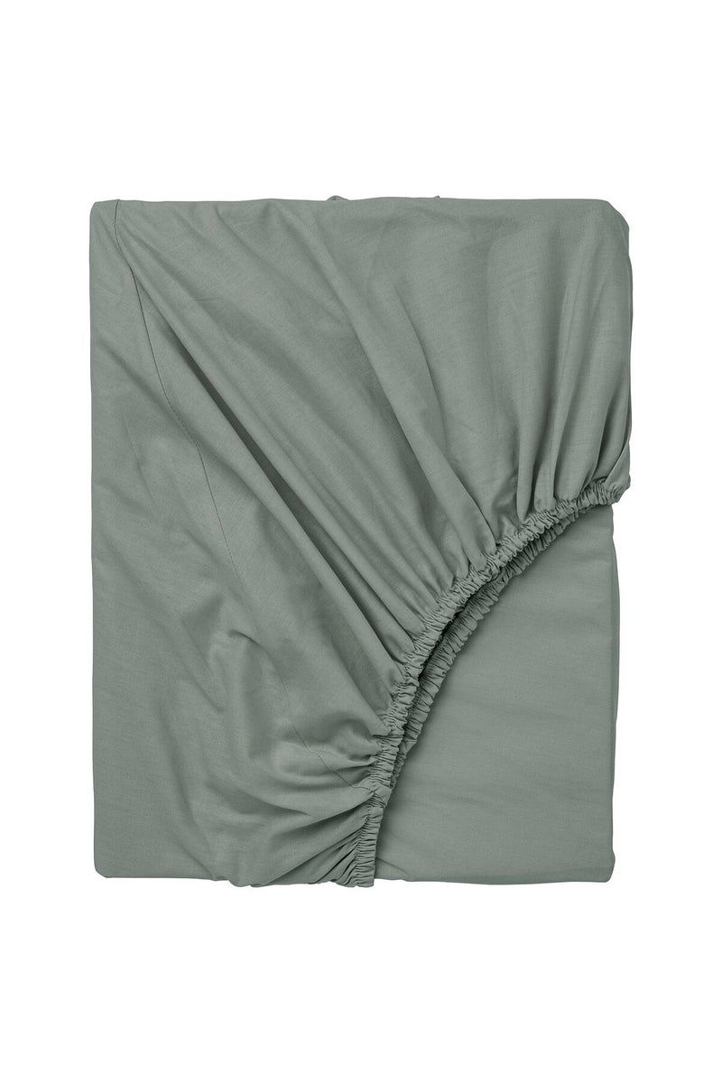 Fitted Sheet, grey-green, 160 x 200 cm - Image 1