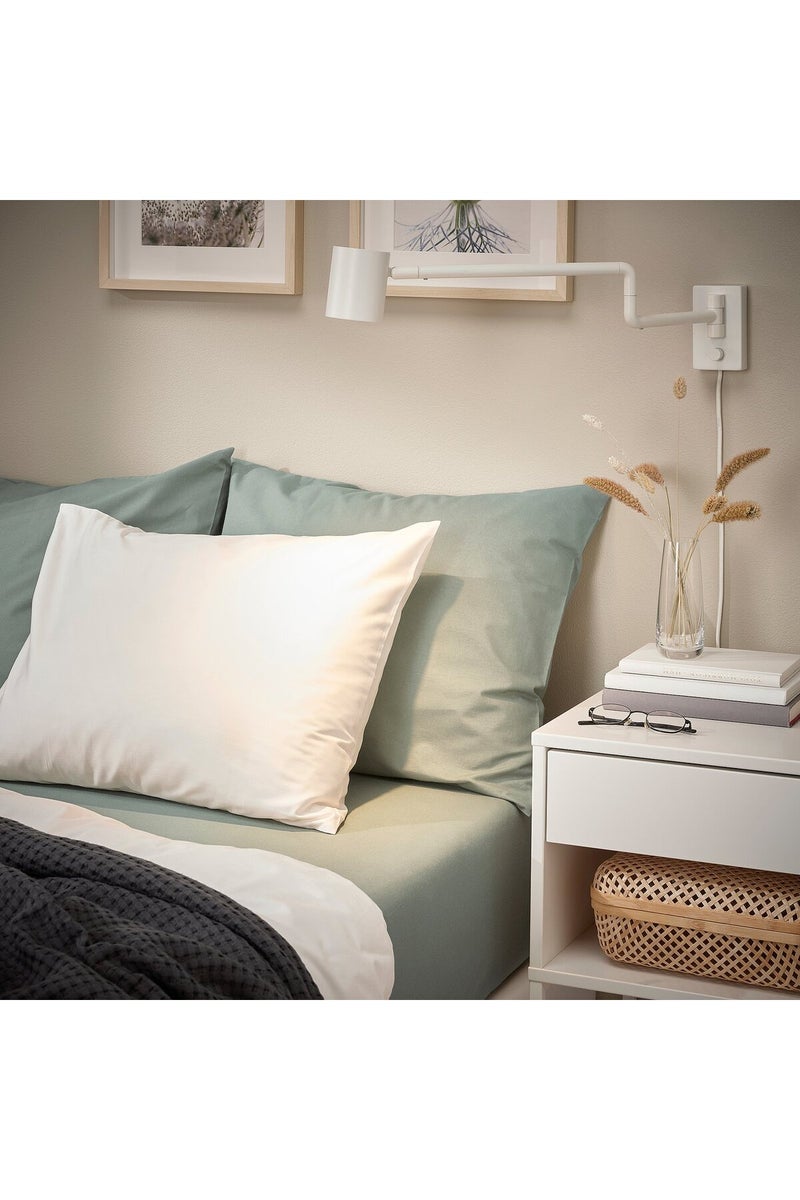 Fitted Sheet, grey-green, 160 x 200 cm - Image 2