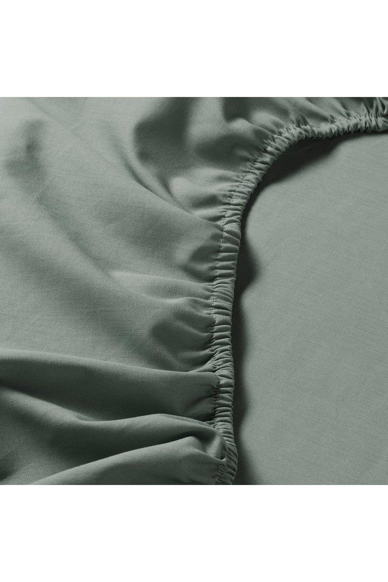 Fitted Sheet, grey-green, 160 x 200 cm - Image 5
