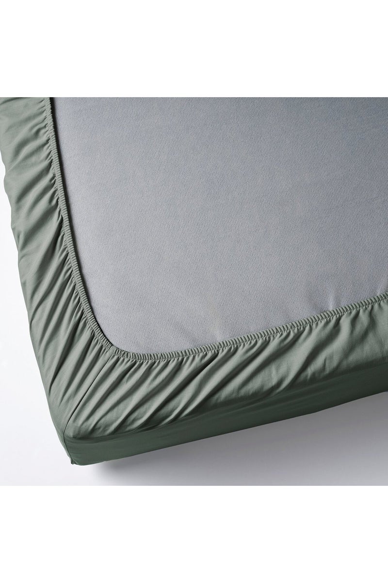 Fitted Sheet, grey-green, 160 x 200 cm - Image 4