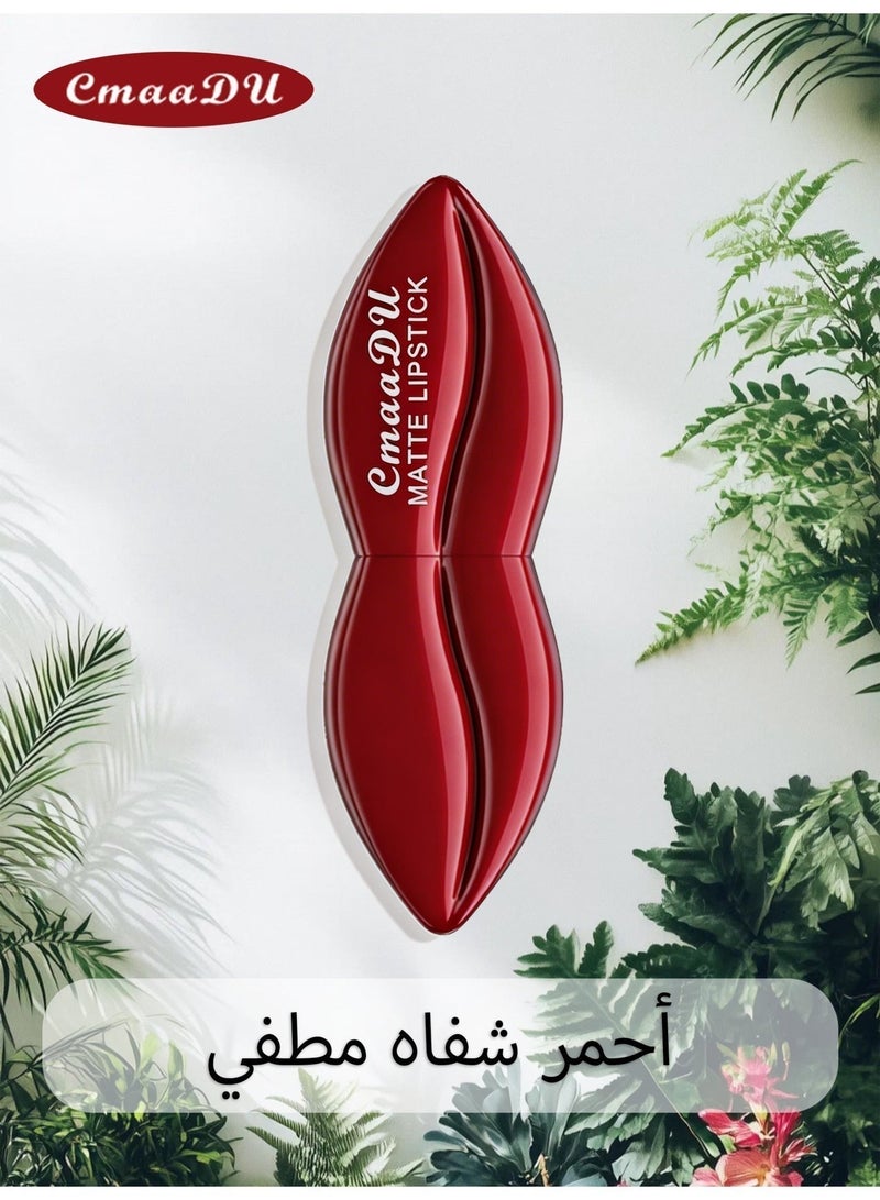 CmaaDu Matte Velvet Lipstick, 3.5g High-Pigment Lip Color, Waterproof & Smudge-Proof Cream Stick, Non-Drying Finish - #10 Classic Crimson - Image 1