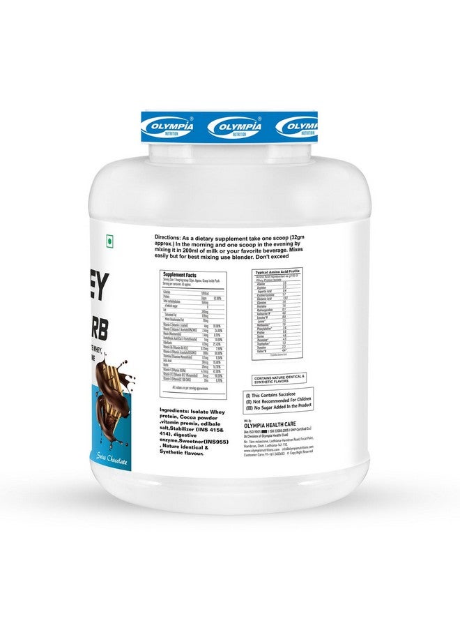 أوليمبيا مسحوق مشروب بروتين مصل اللبن الخالي من الكربوهيدرات من إيزو واي مع عزل مصل اللبن الجلوتامين والأحماض الأمينية المتفرعة السلسلة والإنزيم الهضمي (كريمة كولفي، 2 كجم) - Image 2