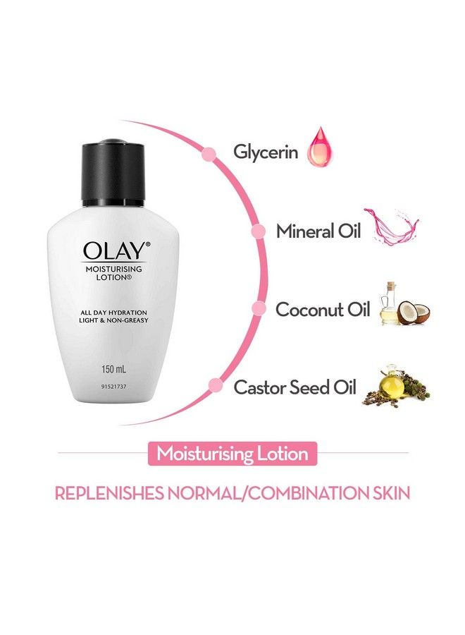 Olay لوشن مرطب بزيت بذور جوز الهند والجلسرين؛ يعزز الرطوبة الأساسية؛ ترطيب طوال اليوم؛ يحسن ويحافظ على مظهر البشرة الشبابي؛ خفيف وغير دهني؛ 150 مل - Image 4