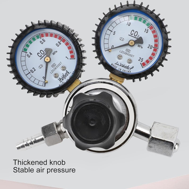 Hilitand CO2 Regulator, 2 Zinc Alloy CO2 Pressure Regulator with Built in Safety Valve and Clear Dial, for Welding Cutting and Electronic Industries - Image 3