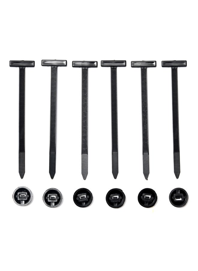 Automotive Nylon Cable Tie Buckle - 100 Piece - Self-Locking Zip Ties Buckles with Mounting Clips, Black Fasteners for Secure Car Bumper Fender Liner Repair, Wire Bundling u0026 Cable Management - Image 2