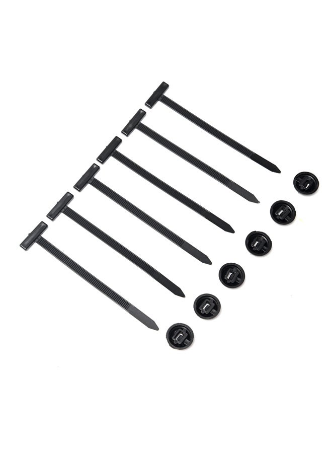 Automotive Nylon Cable Tie Buckle - 100 Piece - Self-Locking Zip Ties Buckles with Mounting Clips, Black Fasteners for Secure Car Bumper Fender Liner Repair, Wire Bundling u0026 Cable Management - Image 1