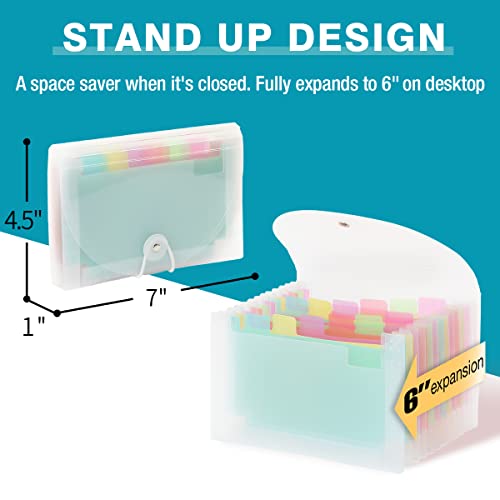 H4D Coupon Receipt Holder, 13 Pocket Accordion File Organizer, 7x4.5 Inches, Colored - Image 2