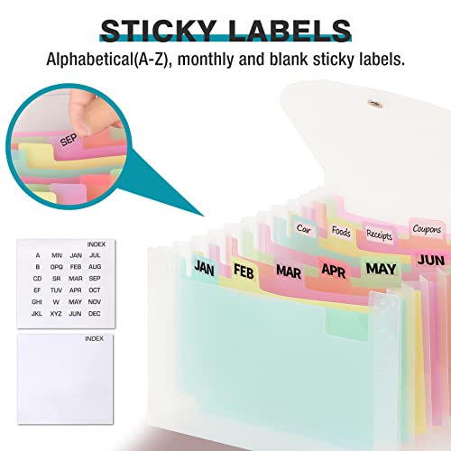 H4D Coupon Receipt Holder, 13 Pocket Accordion File Organizer, 7x4.5 Inches, Colored - Image 3