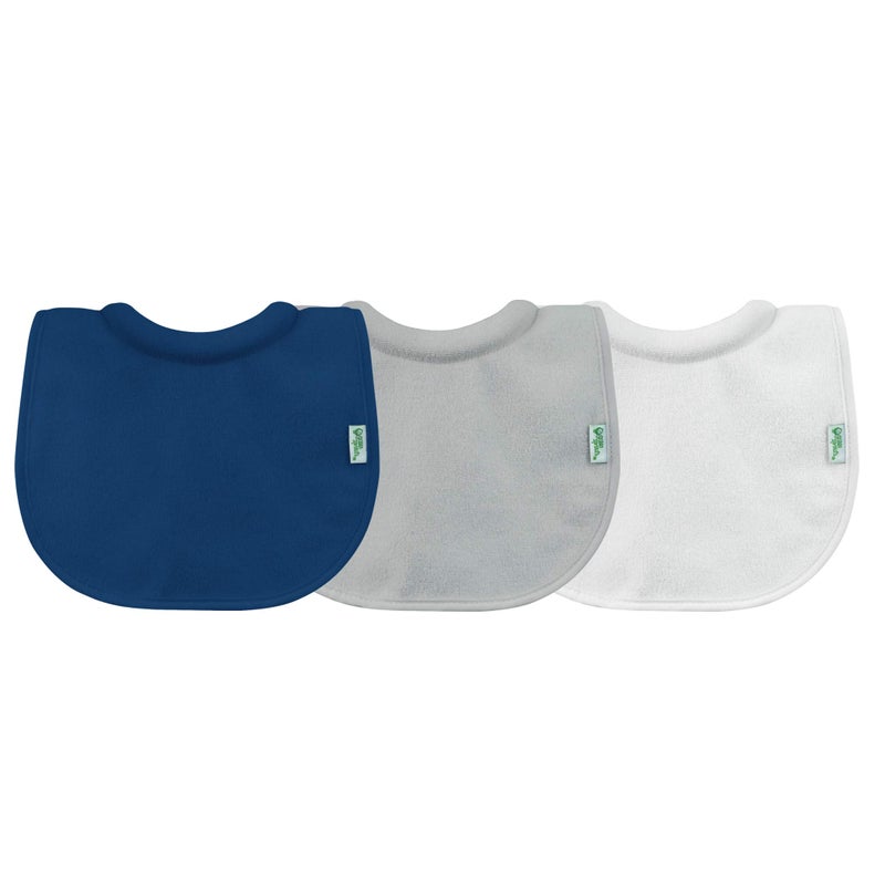 green sprouts Stay-dry Milk Catcher Bibs (3 Pack) | Collar absorbs milk to prevent rashes | Waterproof inner layer, Absorbent terry cotton, Machine washable - Image 1