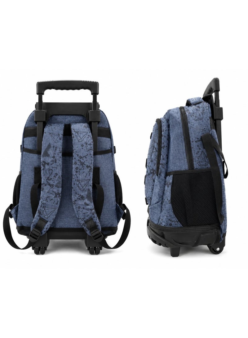 RENOVO 3-Piece Kids Rolling School Backpack Set with Handle – Backpack, Lunch Bag & Pencil Case - Image 2