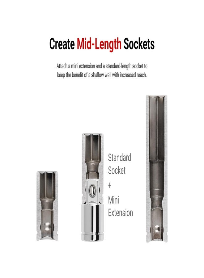 تيكتون مجموعة تمديدات صغيرة بمحرك TEKTON 1/4، 3/8، 1/2 بوصة (3 قطع) | SHA99020 - Image 5