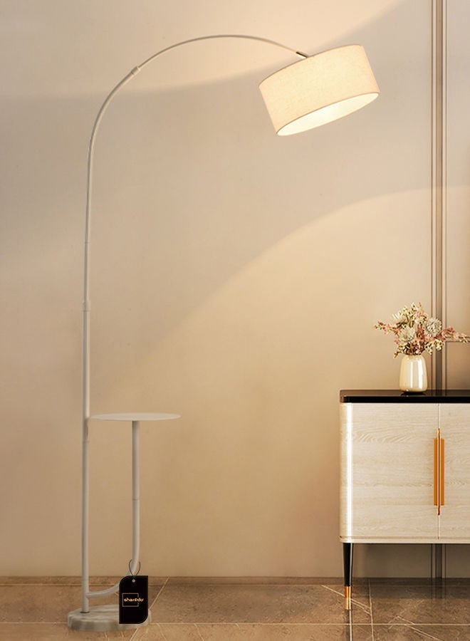 شاربدو مصباح أرضي من الرخام الطبيعي مع رف أبيض 180x100 سم - Image 3