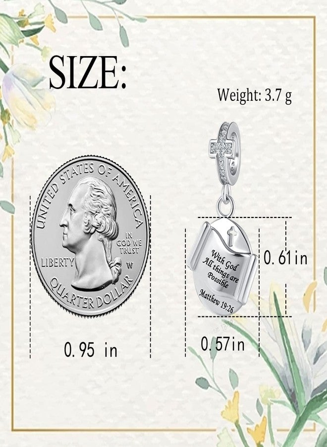 QeenseKc With God All Things Are Possible Charm Religious Bible Verse Quote Scripture Bead for Pandora Bracelet - Image 5