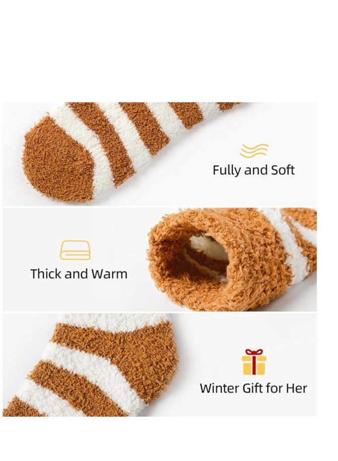 Fluffy Socks for Women 5Pairs Bed Socks Ladies Winter Thick Cozy Socks Warm Soft Fuzzy Home Slipper Socks for Women - Image 3