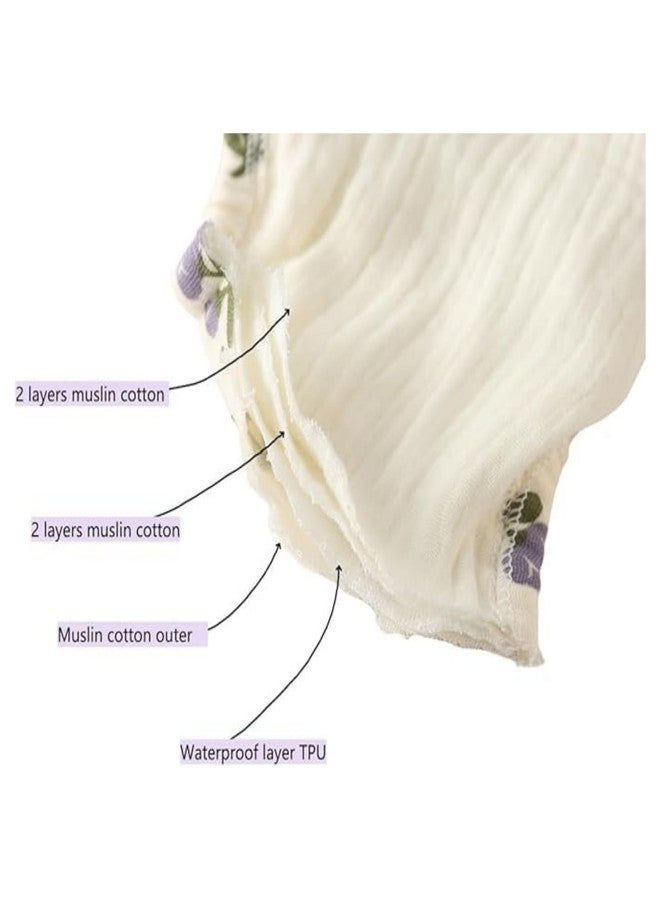 أو بيبي سراويل تدريب قابلة لإعادة الاستخدام من قماش الموسلين من أوبابي - سراويل تدريب ناعمة للأطفال الصغار من قطن الموسلين - تصميم يسمح بمرور الهواء وعالي الامتصاص (مقاسات: 6 أشهر، 12 شهرًا، 6) لون أبيض كريمي - Image 3