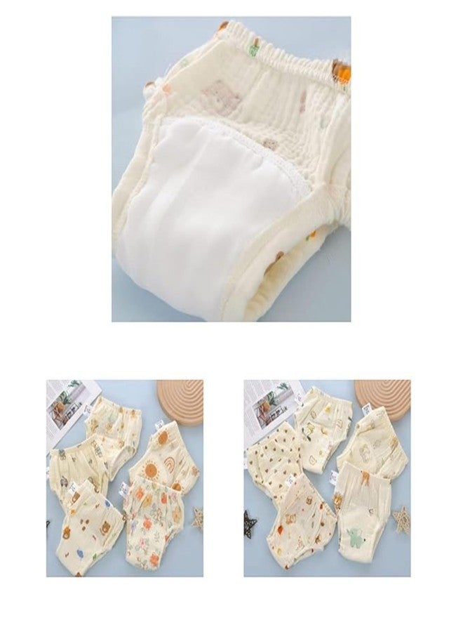 أو بيبي سراويل تدريب قابلة لإعادة الاستخدام من قماش الموسلين من أوبابي - سراويل تدريب ناعمة للأطفال الصغار من قطن الموسلين - تصميم يسمح بمرور الهواء وعالي الامتصاص (مقاسات: 6 أشهر، 12 شهرًا، 6) لون أبيض كريمي - Image 2