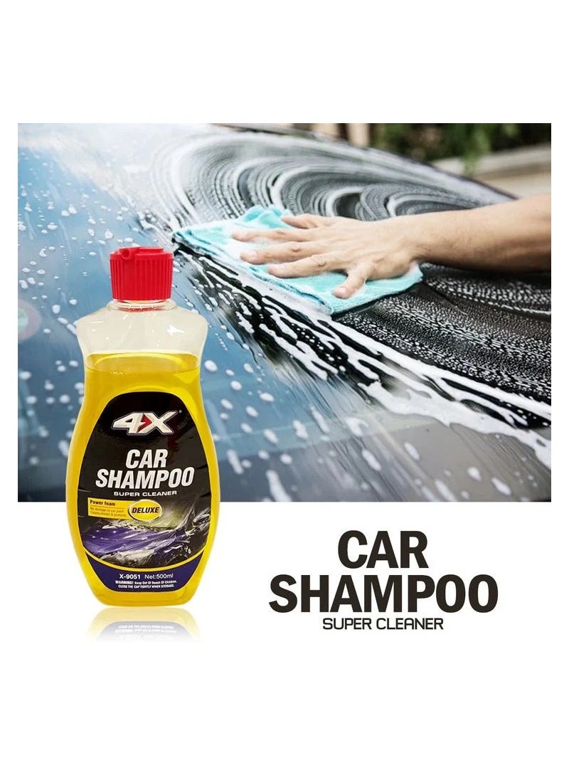 4x 4X Advanced Formula Car Shampoo, High-Efficiency Super Cleaning Solution with Power Foam Action-500ml  - Image 1