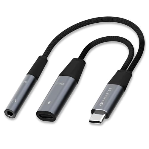 Amkette Adapt Type-C to 3.5mm Audio Adapter with PD Standard Charging | Hi-Res DAC | Simultaneous Music & Charging | Aluminium Alloy Body, Braided Cable | Compatible with PD-Supported Type-C Devices - Image 1
