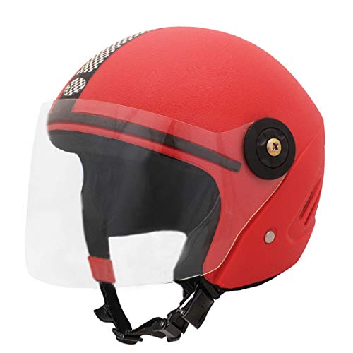 Sage Square Deltz Plus Rider (ISI Certified) Open Face Helmet (Small, Red) - Image 1