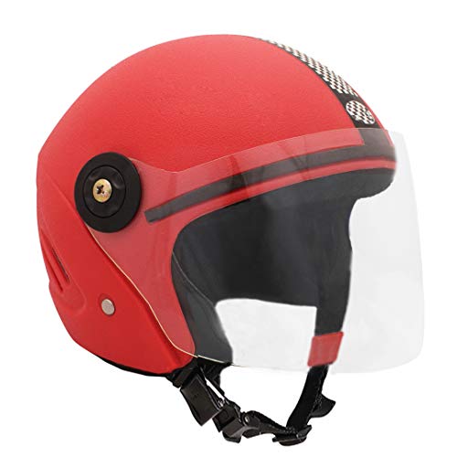 Sage Square Deltz Plus Rider (ISI Certified) Open Face Helmet (Small, Red) - Image 3