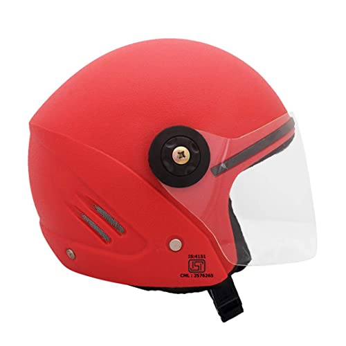 Sage Square Deltz Plus Rider (ISI Certified) Open Face Helmet (Small, Red) - Image 4
