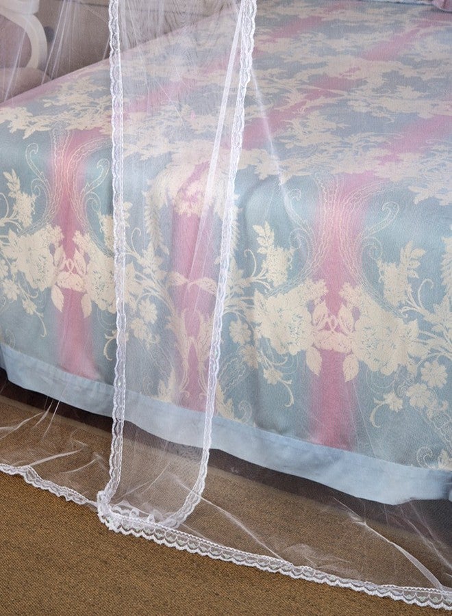 Nattey 4 Corners Princess Bed Curtain Canopy Canopies For Girls Boys Adults Bed Gift (Twin, White) - Image 4