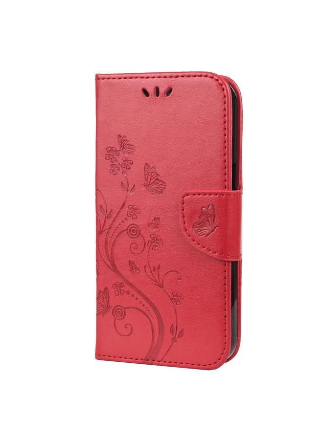 زبون جراب جلدي بتصميم زهرة الفراشة لهاتف iPhone 13 مع حامل وفتحات للبطاقات ومحفظة - Image 2