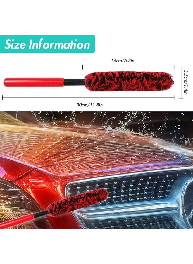 Car Wheel Brush – Superfine Fiber Rim & Tyre Cleaning Brush | Soft Dense Woolies Fibres for Safe, Scratch-Free Wheels & Rims (11.8 × 1.4 in) - Image 2