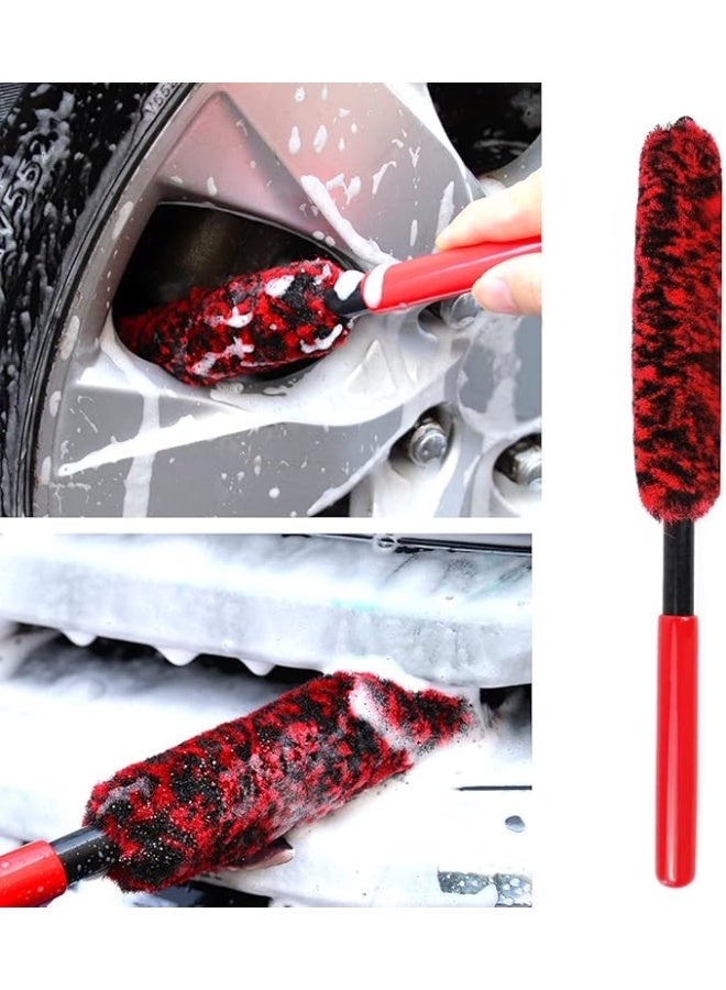 Car Wheel Brush – Superfine Fiber Rim & Tyre Cleaning Brush | Soft Dense Woolies Fibres for Safe, Scratch-Free Wheels & Rims (11.8 × 1.4 in) - Image 4